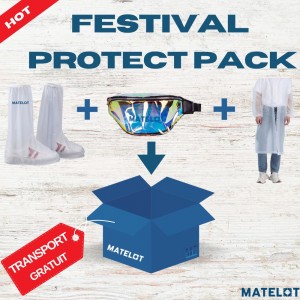 Set multifuncțional 3 în 1, protecție intemperii, pelerină, protecție încălțăminte mare , borsetă brâu, ideală evenimente outdoor, Festival Max Pack