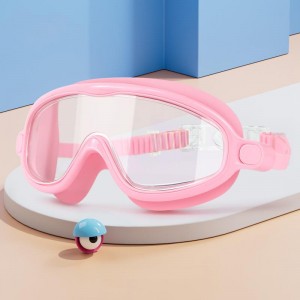 Set accesorii pentru înot, ochelari de înot, cască silicon, set dopuri urechi, reutilizabil, ajustabil, mărime universală, roz deschis 