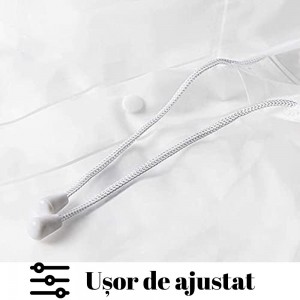Pelerină reutilizabilă și impermeabilă cu glugă, portabilă și durabilă pentru protecția împotriva ploii și intemperiilor, ideală pentru activități în aer liber, festivaluri, toate anotimpurile, unisex, transparentă  