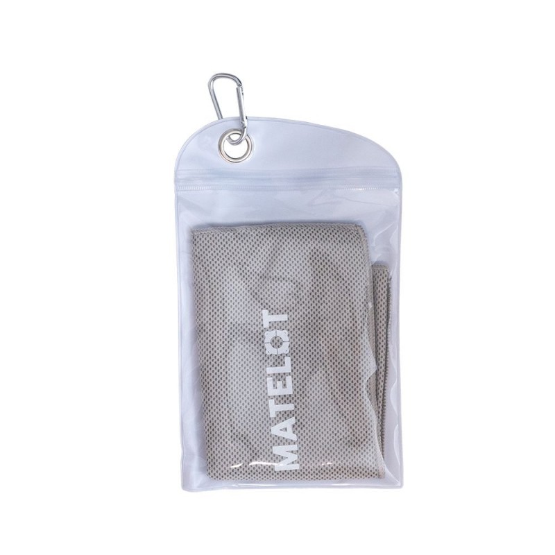 Prosop microfibră MATELOT cu husă închidere ermetică, efect de răcire instant, uscare rapidă, ideal pentru sport, plajă, aerobic, fitness, yoga, activități în aer liber,gri,30*80cm