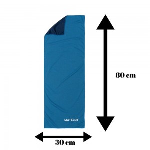 Prosop microfibră MATELOT cu husă închidere ermetică, efect de răcire instant, uscare rapidă, ideal pentru sport, plajă, aerobic, fitness, yoga, activități în aer liber,albastru,30*80cm