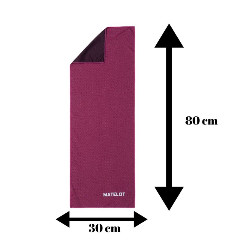 Prosop microfibră MATELOT cu husă închidere ermetică, efect de răcire instant, uscare rapidă, ideal pentru sport, plajă, aerobic, fitness, yoga, activități în aer liber, roz,30*80cm