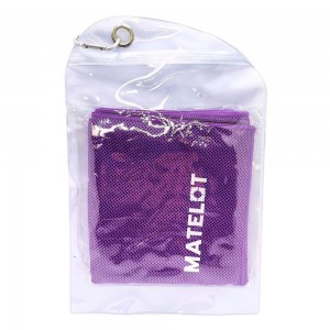 Prosop microfibră MATELOT cu husă închidere ermetică, efect de răcire instant, uscare rapidă, ideal pentru sport, plajă, aerobic, fitness, yoga, activități în aer liber, mov, 50x120cm