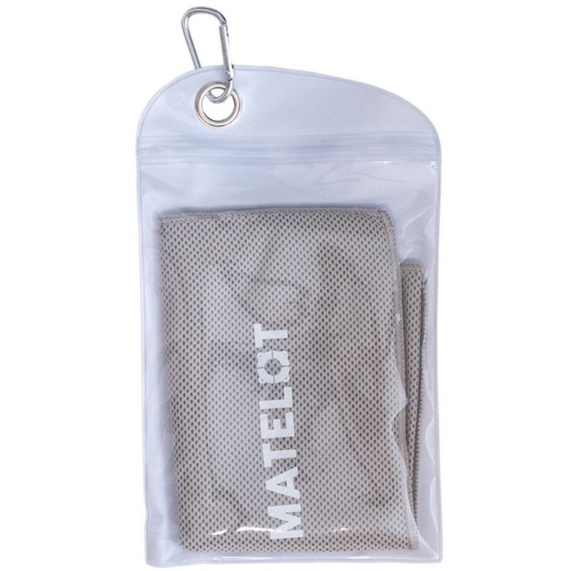 Prosop microfibră MATELOT cu husă închidere ermetică, efect de răcire instant, uscare rapidă, ideal pentru sport, plajă, aerobic, fitness, yoga, activități în aer liber, gri , 50x120cm