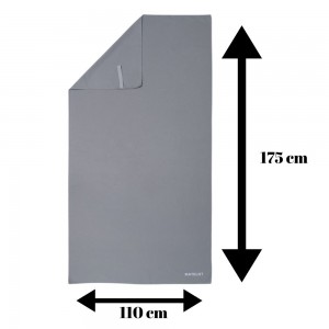 Prosoape microfibră MATELOT,uscare rapidă, super absorbante, compacte, ușoare pentru plajă, sală, drumeții, piscină, yoga, gri, 110*175cm