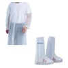 Set pelerină ploaie / protecție încălțăminte scurtă reutilizabilă, impermeabilă, transparentă, universală, unisex