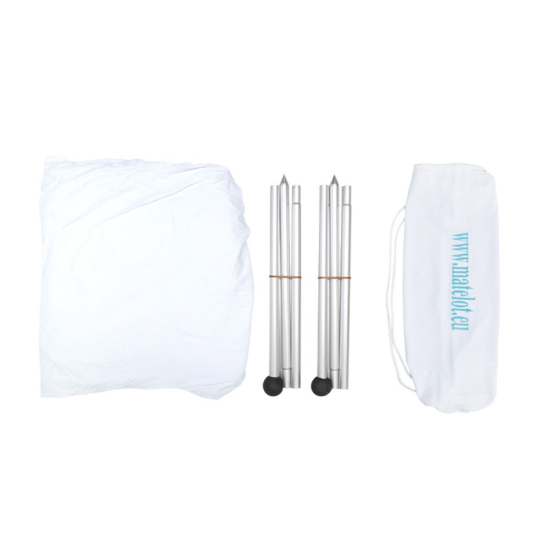 Parasolar portabil cu protecție UV, rezistent la vânt și apă, 2x2m, lycra - ideal pentru plajă, camping și activități în aer liber, alb