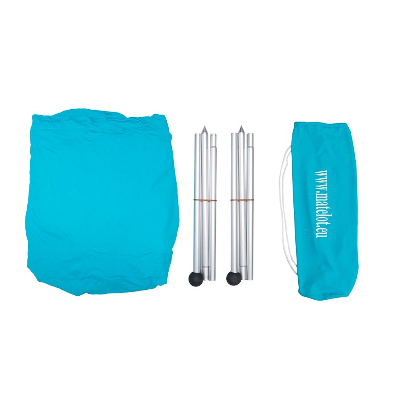 Parasolar portabil cu protecție UV, rezistent la vânt și apă, 2x2m, lycra - ideal pentru plajă, camping și activități în aer liber, albastru