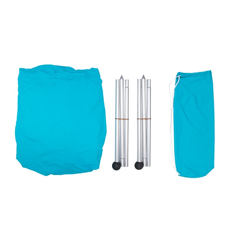 Parasolar portabil cu protecție UV, rezistent la vânt și apă, 2x2m, lycra - ideal pentru plajă, camping și activități în aer liber, albastru