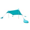 Parasolar portabil cu protecție UV, rezistent la vânt și apă, 2x2m, lycra - ideal pentru plajă, camping și activități în aer liber, turcoaz