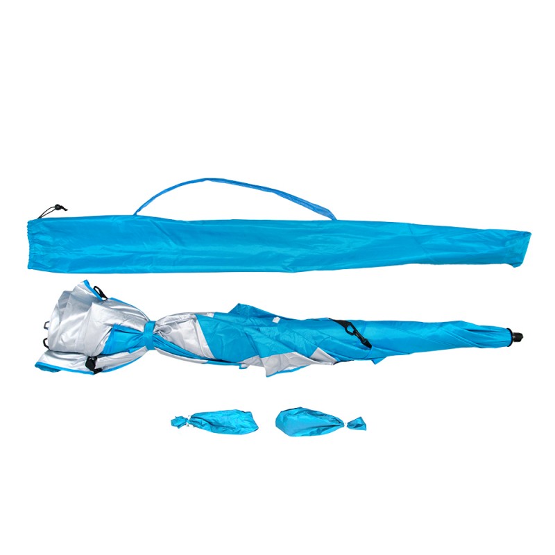 Umbrelă pentru plajă, multifuncțională și portabilă, albastru deschis