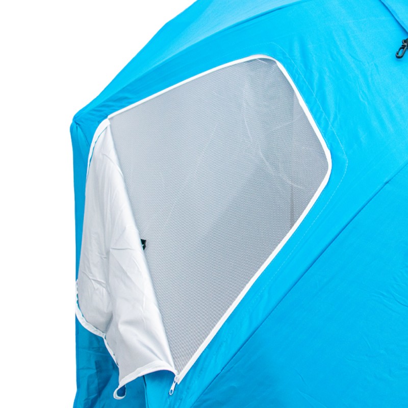 Umbrelă pentru plajă, multifuncțională și portabilă, albastru deschis
