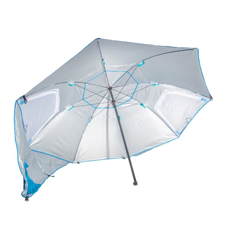 Umbrelă pentru plajă, multifuncțională și portabilă, albastru deschis