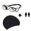 Set accesorii pentru înot, ochelari de înot, cască silicon, set dopuri urechi, reutilizabil, ajustabil, mărime universală, negru