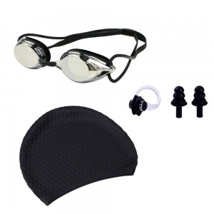 Set accesorii pentru înot, ochelari de înot, cască silicon, set dopuri urechi, reutilizabil, ajustabil, mărime universală, negru Set accesorii pentru înot, ochelari de înot, cască silicon, set dopuri urechi, reutilizabil, ajustabil, mărime universală, negru
