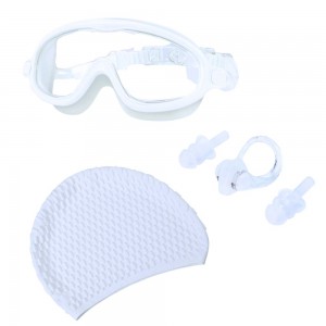 Set accesorii pentru înot, ochelari de înot, cască silicon, set dopuri urechi, reutilizabil, ajustabil, mărime universală, alb Set accesorii pentru înot, ochelari de înot, cască silicon, set dopuri urechi, reutilizabil, ajustabil, mărime universală, alb