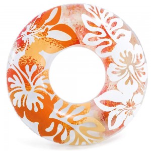 Colac de înot recreativ - rezistent la UV și apă sărată, ideal pentru învățarea înotului, distracție și relaxare în piscină sau mare, model tropical portocaliu Colac de înot recreativ - rezistent la UV și apă sărată, ideal pentru învățarea înotului, distracție și relaxare în piscină sau mare, model tropical portocaliu