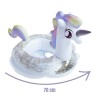 Colac de înot recreativ - model transparent unicorn cu sclipici, rezistent la UV și apă sărată, distracție și relaxare în piscină sau mare, 70 cm