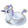 Colac de înot recreativ - model transparent unicorn cu sclipici, rezistent la UV și apă sărată, distracție și relaxare în piscină sau mare, 70 cm