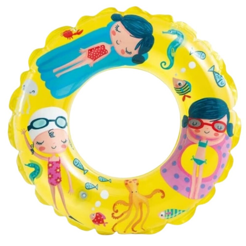 Colac de înot recreativ - rezistent la UV și apă sărată, ideal pentru învățarea înotului, distracție și relaxare în piscină sau mare, model mica înotătoare