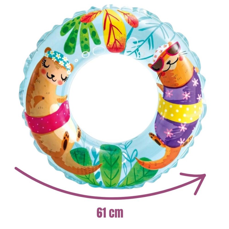 Colac de înot recreativ - rezistent la UV și apă sărată, ideal pentru învățarea înotului, distracție și relaxare în piscină sau mare, model vidra