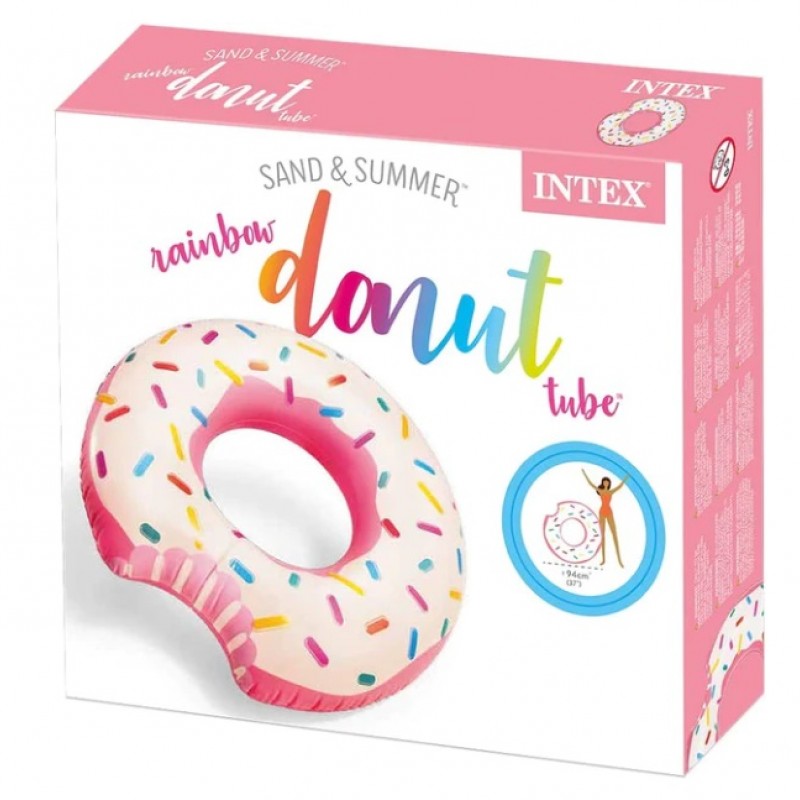 Colac de înot recreativ - rezistent la UV și apă sărată, ideal pentru învățarea înotului, distracție și relaxare în piscină sau mare, model gogoașă mușcată