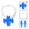 Set accesorii pentru înot, ochelari de înot, cască silicon, set dopuri urechi, reutilizabil, ajustabil, mărime universală, alb albastru