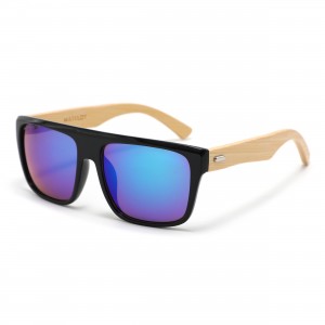 Ochelarii de soare MATELOT model SPECIAL EDITION, cu lentile polarizate UV 400 și brațe din lemn de bambus, toc de ochelari pliabil, săculeț protecție din microfibră si cârpă pentru întreținere.