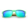 Ochelarii de soare MATELOT model GREEN EDITION, cu lentile polarizate UV 400 și brațe din lemn de bambus, toc de ochelari pliabil, săculeț protecție din microfibră si cârpă pentru întreținere.