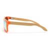 Ochelarii de soare MATELOT model ORANGE EDITION, cu lentile polarizate UV 400 și brațe din lemn de bambus, toc de ochelari pliabil, săculeț protecție din microfibră si cârpă pentru întreținere.