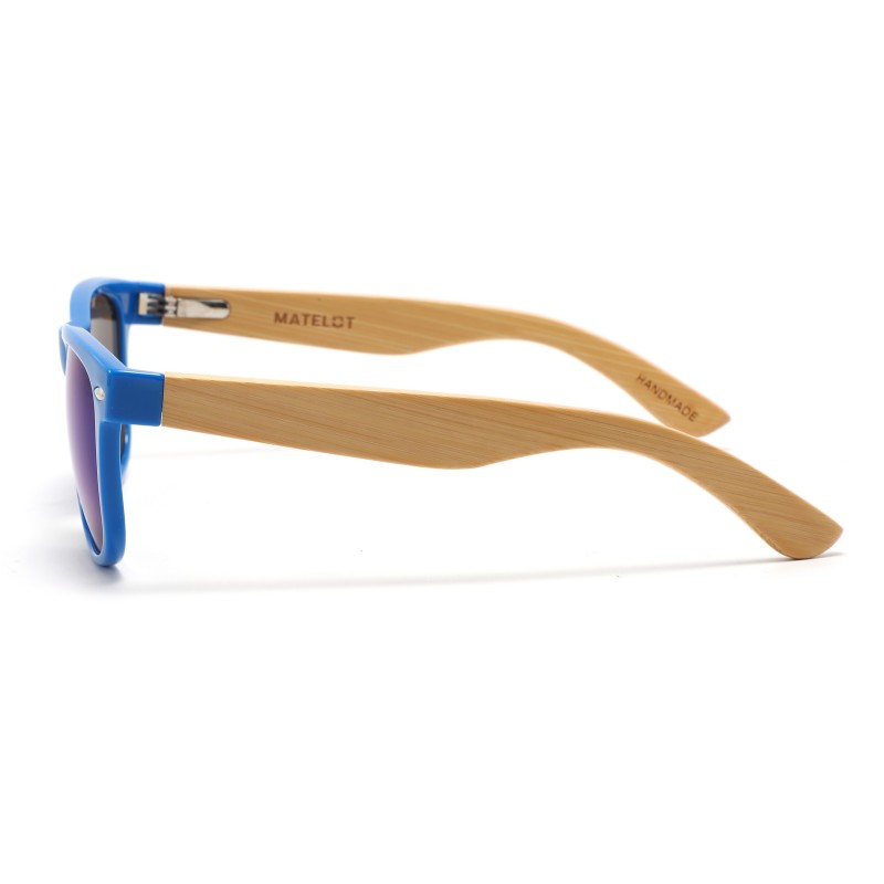 Ochelarii de soare MATELOT model LIFESTYLE, cu lentile polarizate UV 400 și brațe din lemn de bambus, toc de ochelari pliabil, săculeț protecție din microfibră si cârpă pentru întreținere.