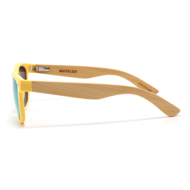 Ochelarii de soare MATELOT model LIFESTYLE, cu lentile polarizate UV 400 și brațe din lemn de bambus, toc de ochelari pliabil, săculeț protecție din microfibră si cârpă pentru întreținere.