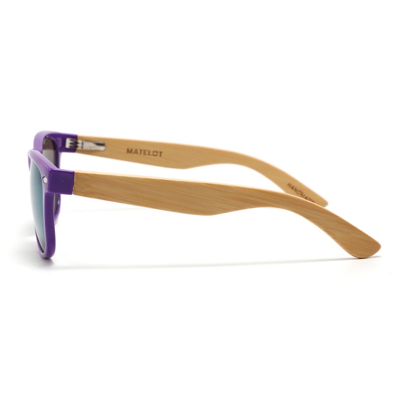 Ochelarii de soare MATELOT model LIFESTYLE, cu lentile polarizate UV 400 și brațe din lemn de bambus, toc de ochelari pliabil, săculeț protecție din microfibră si cârpă pentru întreținere.