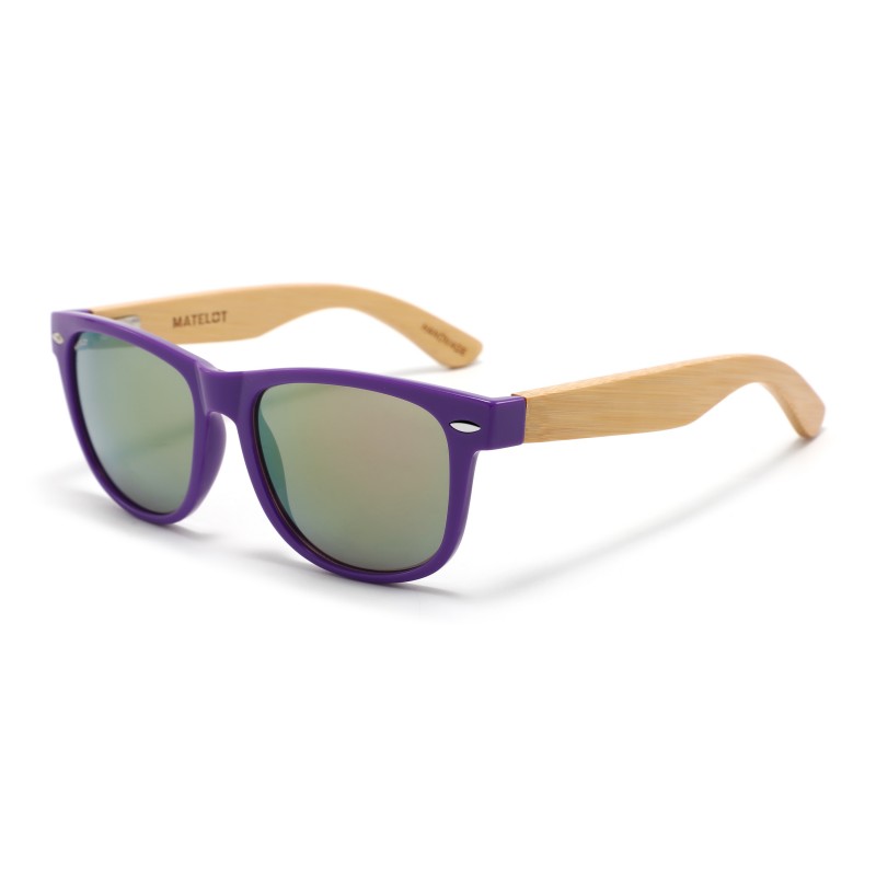 Ochelarii de soare MATELOT model LIFESTYLE, cu lentile polarizate UV 400 și brațe din lemn de bambus, toc de ochelari pliabil, săculeț protecție din microfibră si cârpă pentru întreținere.