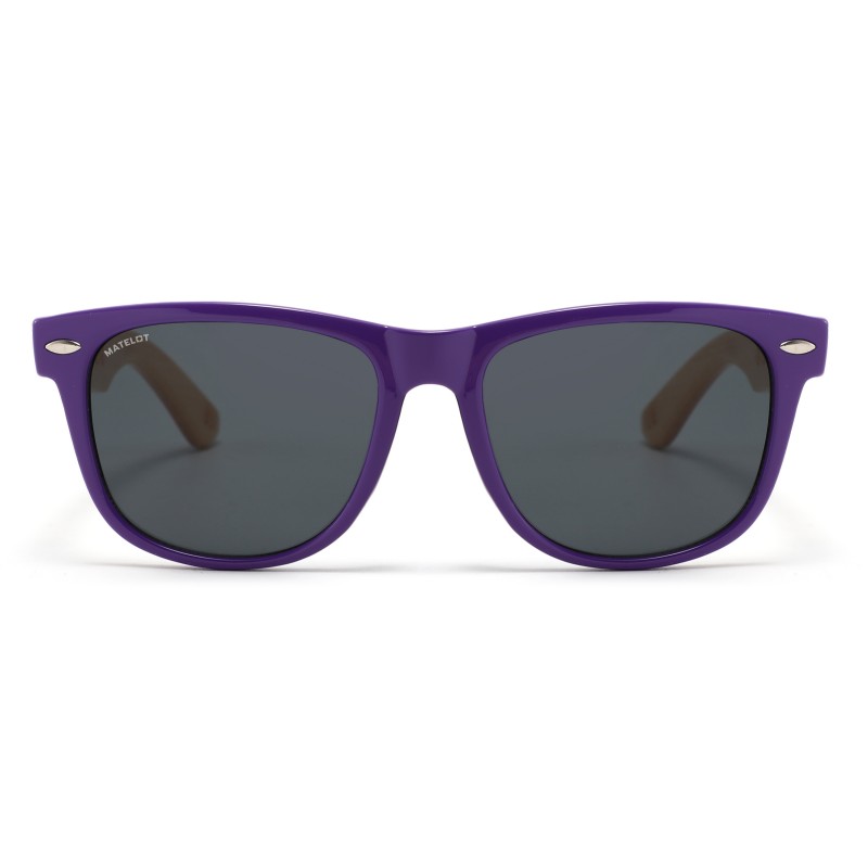 Ochelarii de soare MATELOT model LIFESTYLE, cu lentile polarizate UV 400 și brațe din lemn de bambus, toc de ochelari pliabil, săculeț protecție din microfibră si cârpă pentru întreținere.
