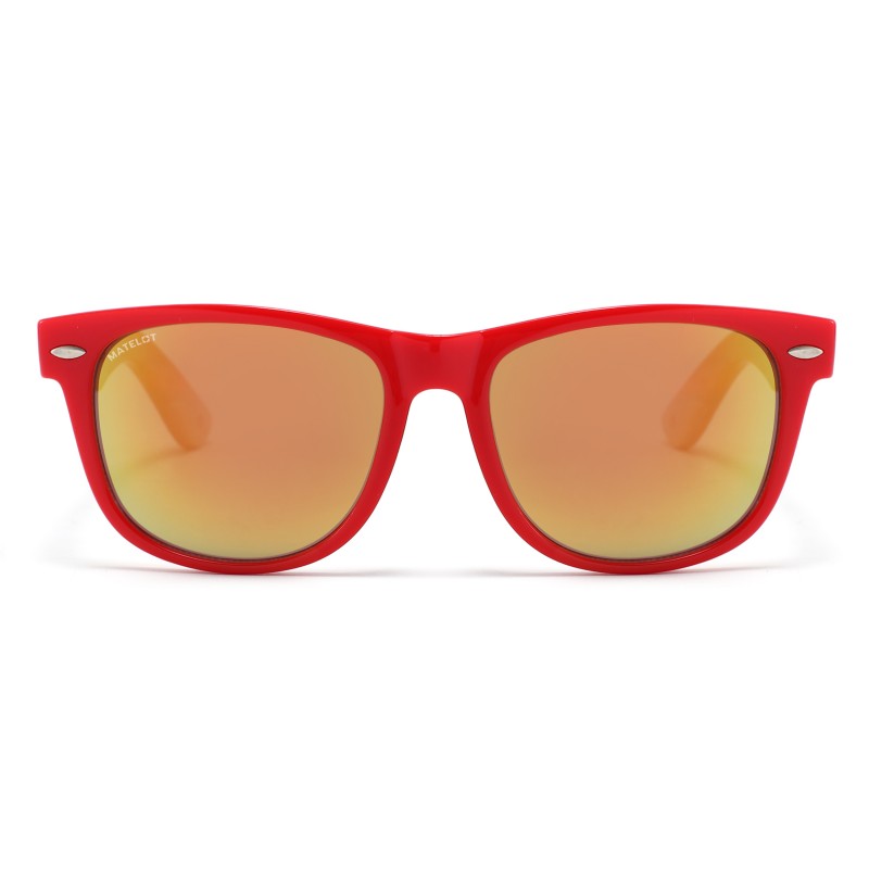 Ochelarii de soare MATELOT model LIFESTYLE, cu lentile polarizate UV 400 și brațe din lemn de bambus, toc de ochelari pliabil, săculeț protecție din microfibră si cârpă pentru întreținere.