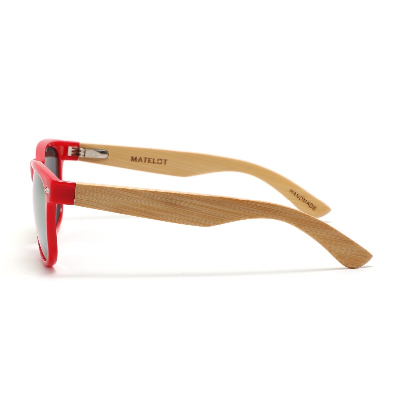 Ochelarii de soare MATELOT model LIFESTYLE, cu lentile polarizate UV 400 și brațe din lemn de bambus, toc de ochelari pliabil, săculeț protecție din microfibră si cârpă pentru întreținere.