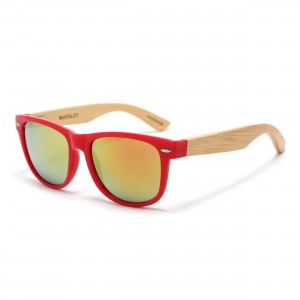 Ochelarii de soare MATELOT model LIFESTYLE, cu lentile polarizate UV 400 și brațe din lemn de bambus, toc de ochelari pliabil, săculeț protecție din microfibră si cârpă pentru întreținere.