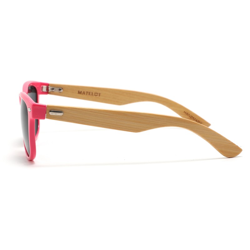 Ochelarii de soare MATELOT model LIFESTYLE, cu lentile polarizate UV 400 și brațe din lemn de bambus, toc de ochelari pliabil, săculeț protecție din microfibră si cârpă pentru întreținere.