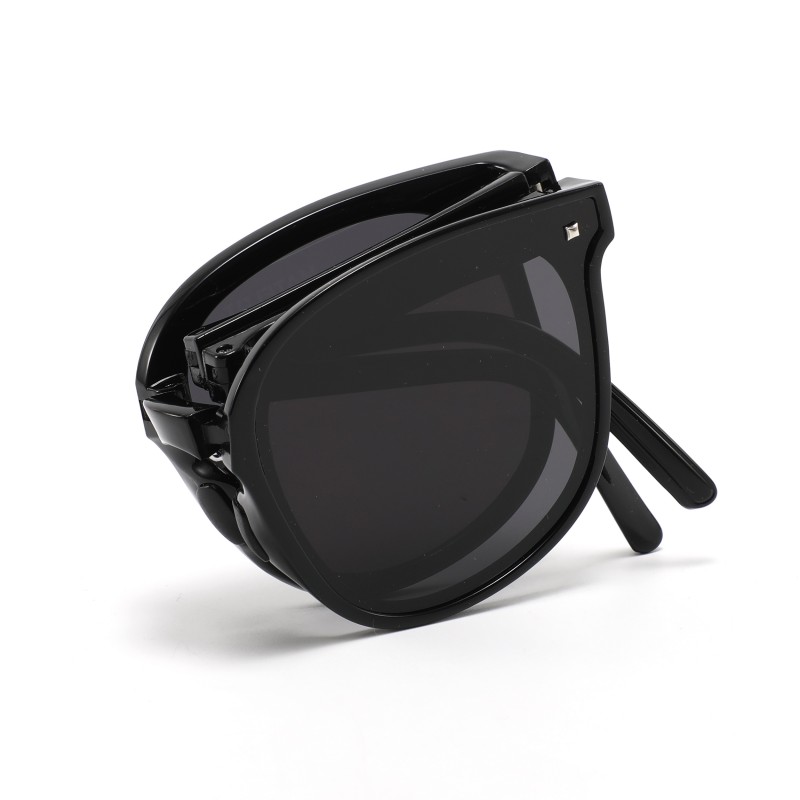 Ochelarii de soare MATELOT model pliabili, cu lentile polarizate UV 400, toc de ochelari pliabil, săculeț protecție din microfibră si cârpă pentru întreținere, negru