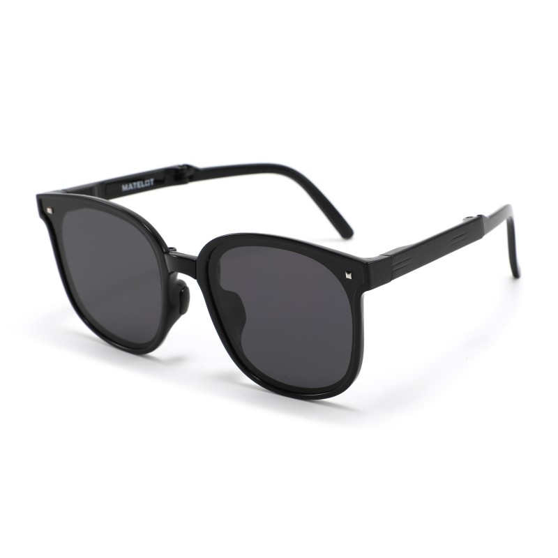 Ochelarii de soare MATELOT model pliabili, cu lentile polarizate UV 400, toc de ochelari pliabil, săculeț protecție din microfibră si cârpă pentru întreținere, negru
