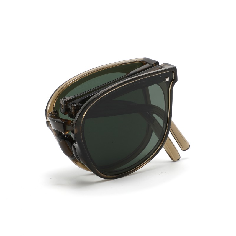 Ochelarii de soare MATELOT model pliabili, cu lentile polarizate UV 400, toc de ochelari pliabil, săculeț protecție din microfibră si cârpă pentru întreținere, verde închis