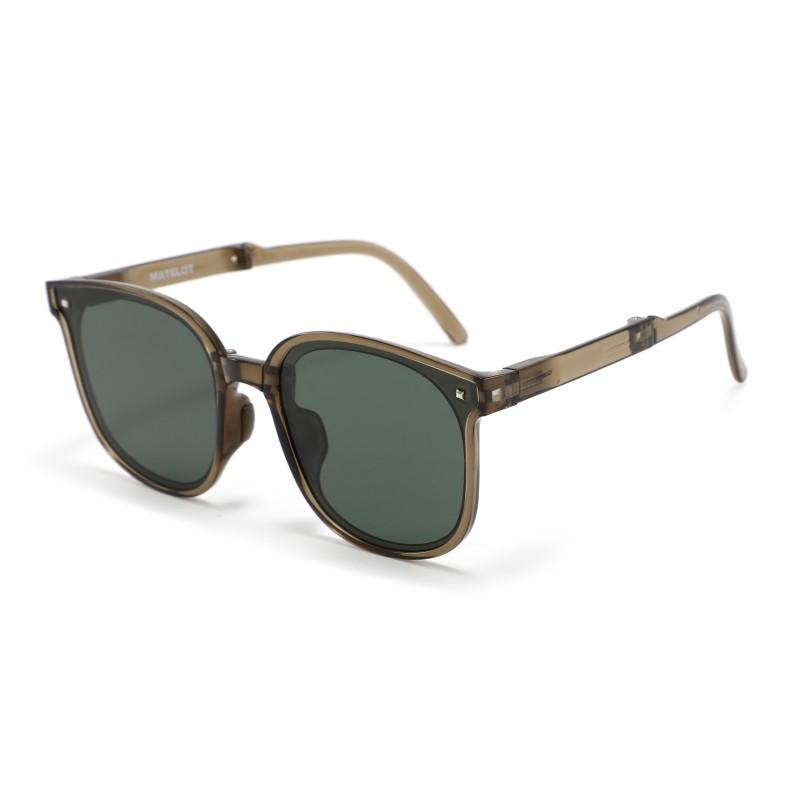 Ochelarii de soare MATELOT model pliabili, cu lentile polarizate UV 400, toc de ochelari pliabil, săculeț protecție din microfibră si cârpă pentru întreținere, verde închis