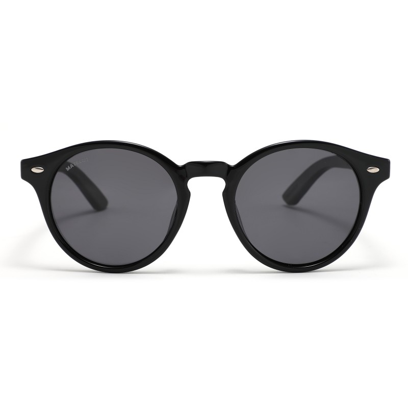 Ochelarii de soare MATELOT model CLASSY EDITION, cu lentile polarizate UV 400 și brațe din lemn de bambus, toc de ochelari pliabil, săculeț protecție din microfibră si cârpă pentru întreținere.