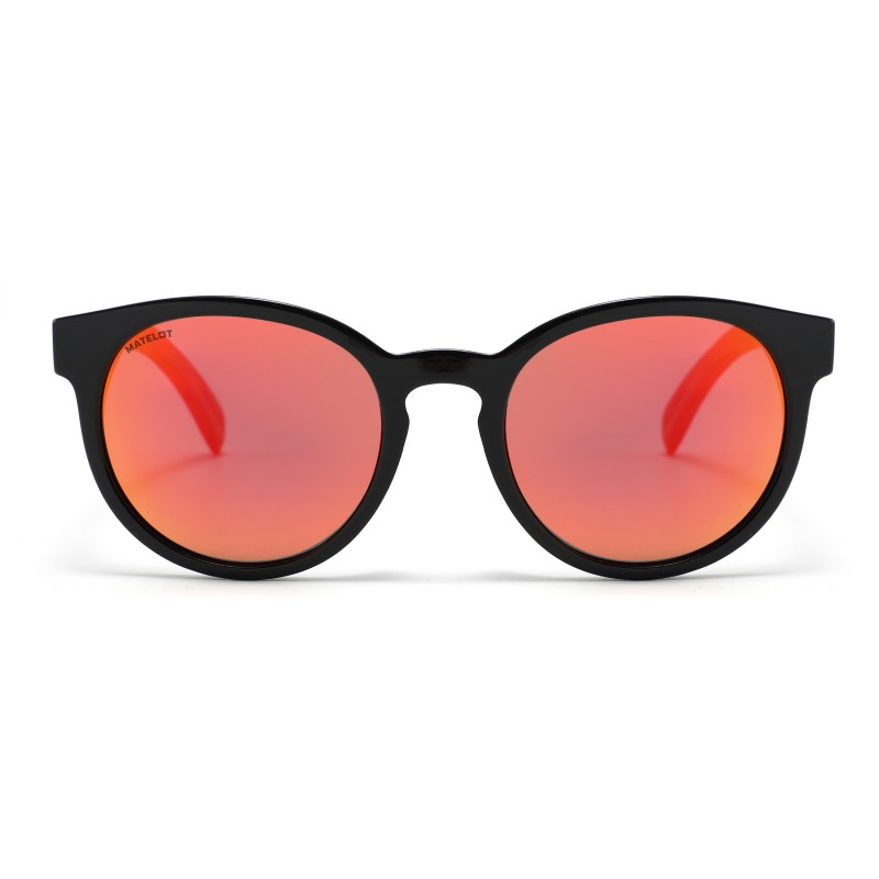 Ochelarii de soare MATELOT model VINTAGE, cu lentile polarizate UV 400 și brațe din lemn de bambus, toc de ochelari pliabil, săculeț protecție din microfibră si cârpă pentru întreținere.