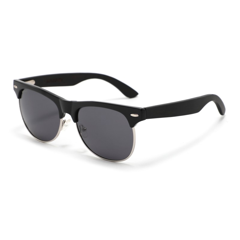 Ochelarii de soare MATELOT model CLASSY EDITION, cu lentile polarizate UV 400 și brațe din lemn de bambus, toc de ochelari pliabil, săculeț protecție din microfibră si cârpă pentru întreținere.