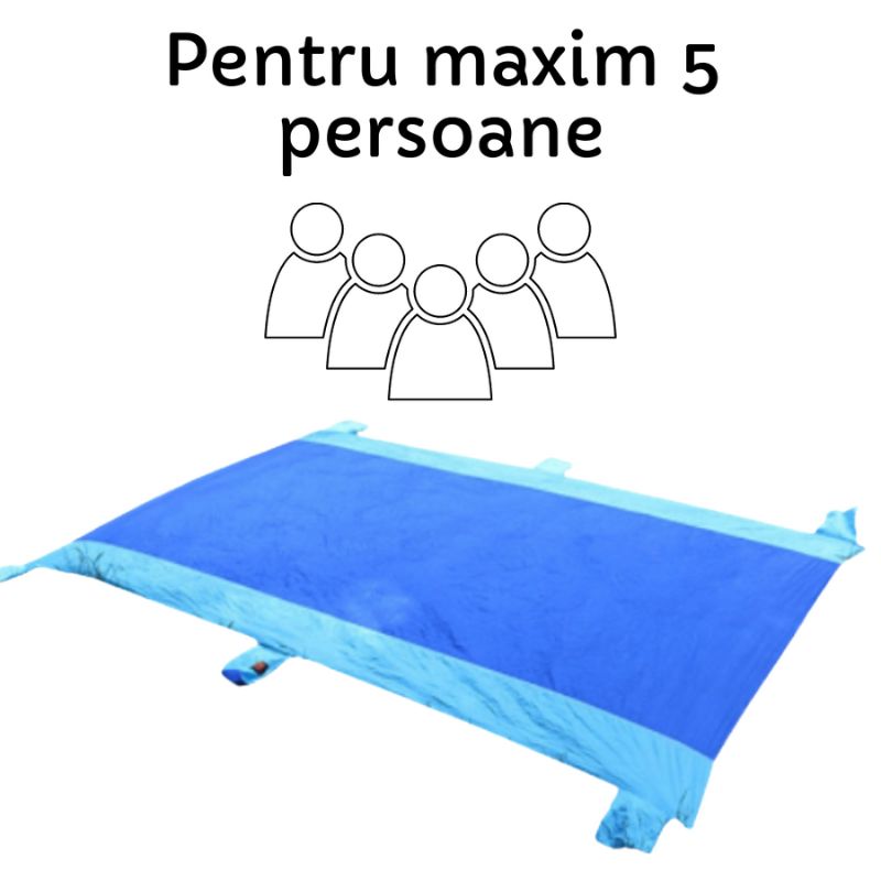 Pătură pentru plajă, impermeabilă, anti nisip și multifunctională, deep blue 200 x 300 cm
