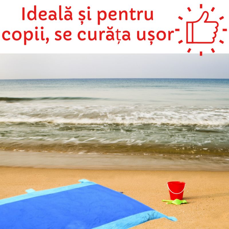 Pătură pentru plajă, impermeabilă, anti nisip și multifunctională, deep blue 200 x 300 cm