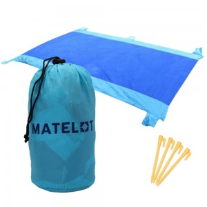 Pătură pentru plajă, impermeabilă, anti nisip și multifunctională, 5 persoane, deep blue 200 x 300 cm