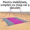 Pătură pentru plajă, impermeabilă, anti nisip și multifunctională, ideală pentru familie, mov-gri 280 x 300 cm
